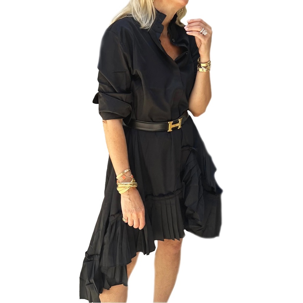 Jennifer Miller Jewelry - Beulah Black Long Sleeve Mock Neck Dress